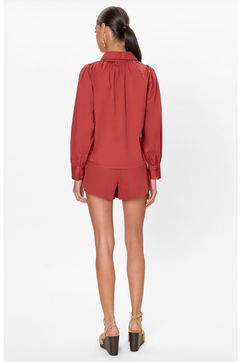 Rachelle Pop Over Blouse, Alternate, color, Burnt Sienna