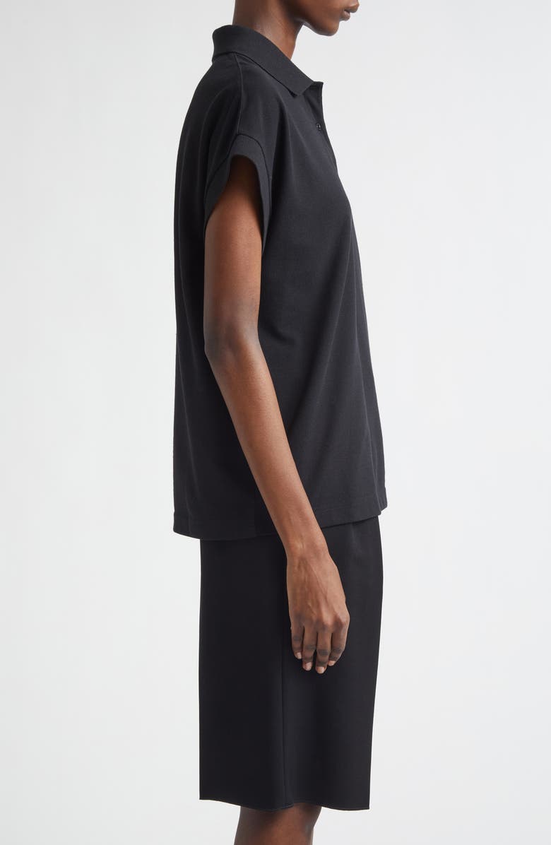 Saint Laurent Cotton Blend Cap Sleeve Polo, Alternate, color, 