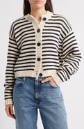 FRAME The Stripe Chunky Cotton Cardigan