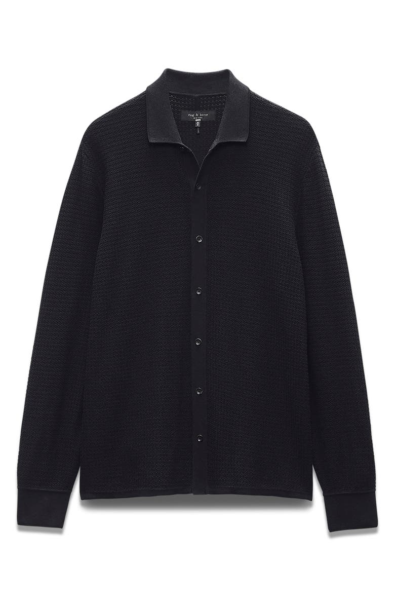 rag & bone Hayes Textured Knit Button-Up Shirt, Alternate, color, 