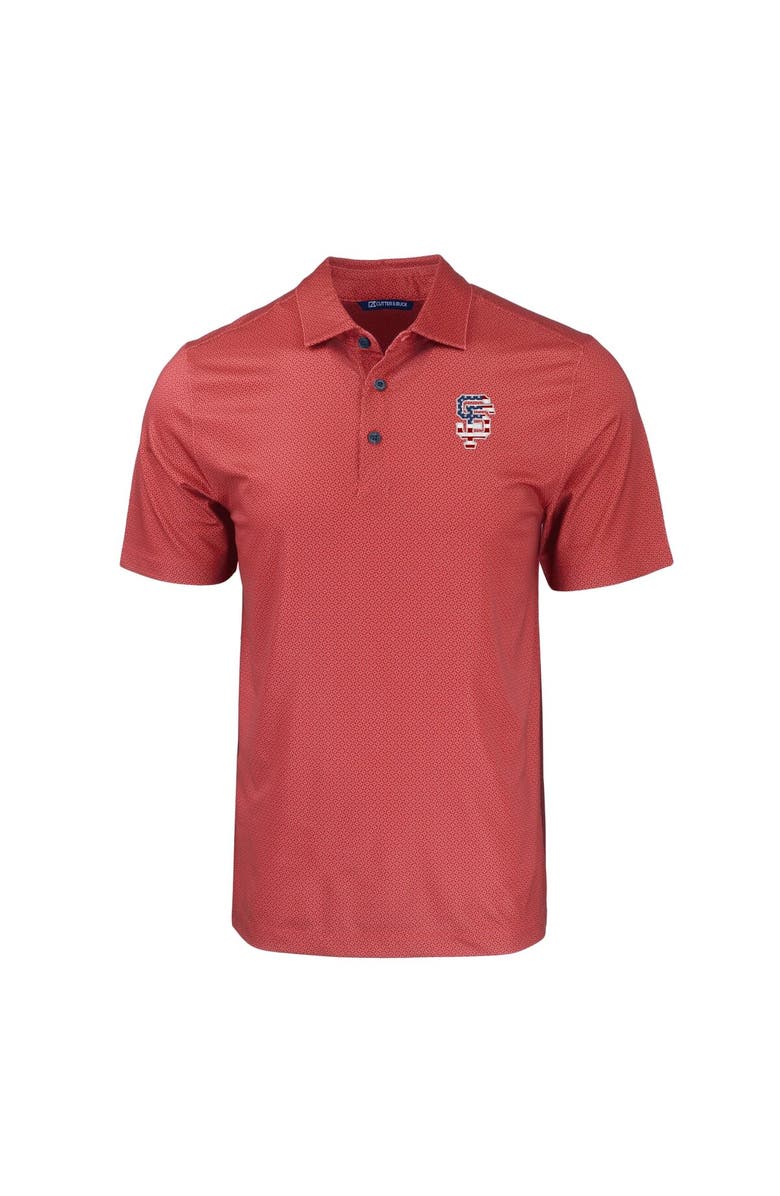 Cutter & Buck Men's Cutter & Buck  Red San Francisco Giants Stars & Stripes Pike Eco Tonal Geo Print Stretch Recycled Polo, Alternate, color, 