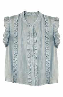 WDNY Ruffle Button-Up Shirt