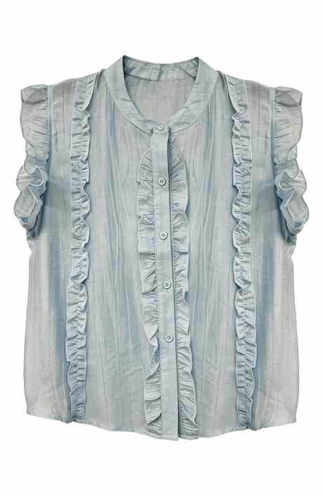 WDNY Ruffle Button-Up Shirt