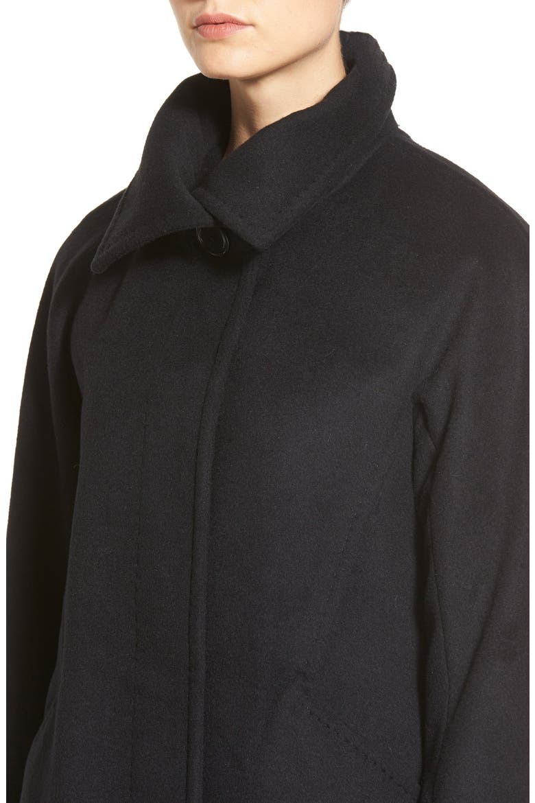 Convertible Collar Kimono Sleeve Coat (Nordstrom Exclusive), Alternate, color, BLACK