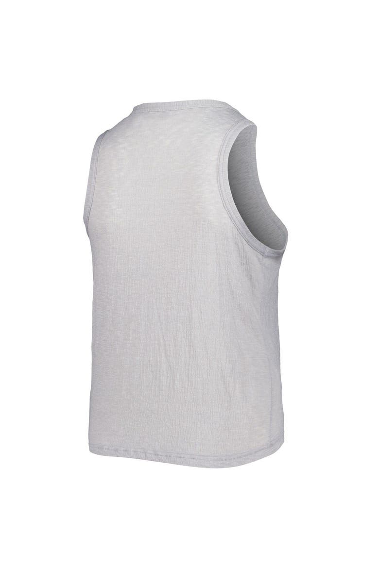 Women's Soft as a Grape Gray Oakland Athletics Plus Size High Neck Tri-Blend Tank Top, Alternate, color, Gray