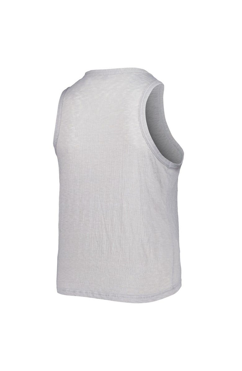 SOFT AS A GRAPE Women's Soft as a Grape Gray Oakland Athletics Plus Size High Neck Tri-Blend Tank Top, Alternate, color, Gray