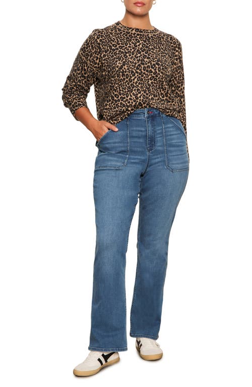 Sanctuary Hayden High Waist Sculpted Bootcut Jeans In Blue