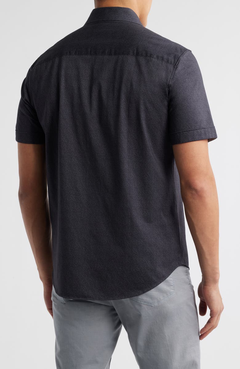 Bugatchi Myron OoohCotton<sup>®</sup> Solid Short Sleeve Button-Up Shirt, Alternate, color, 