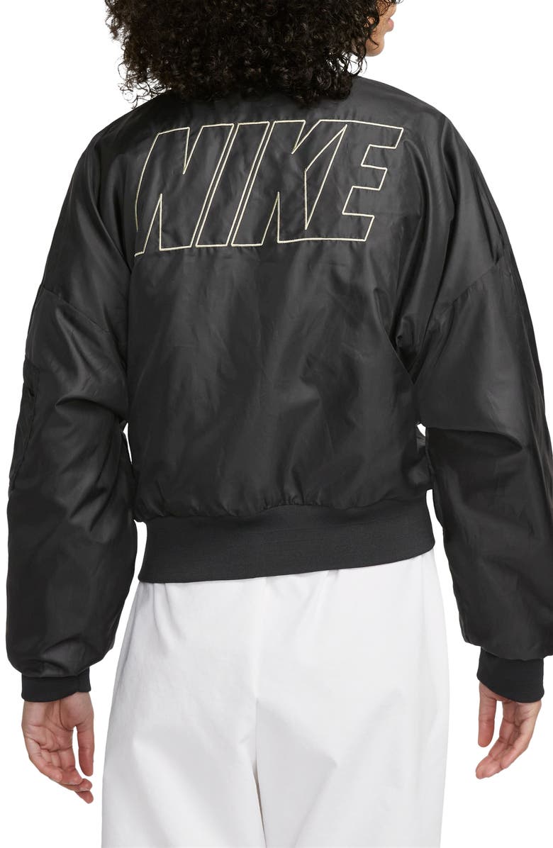 Nike Sportswear Reversible Faux Fur Bomber Jacket, Alternate, color,