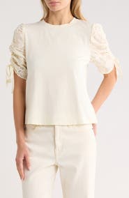 Nicole Miller Sequin Embellished Puff Sleeve Top