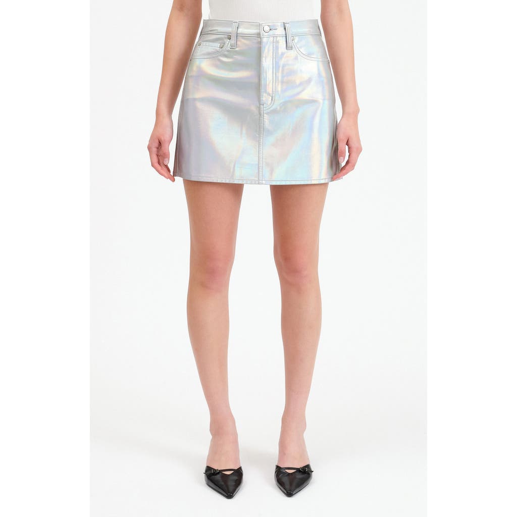 Shop Daze Stash Metallic Faux Leather Miniskirt In Flash
