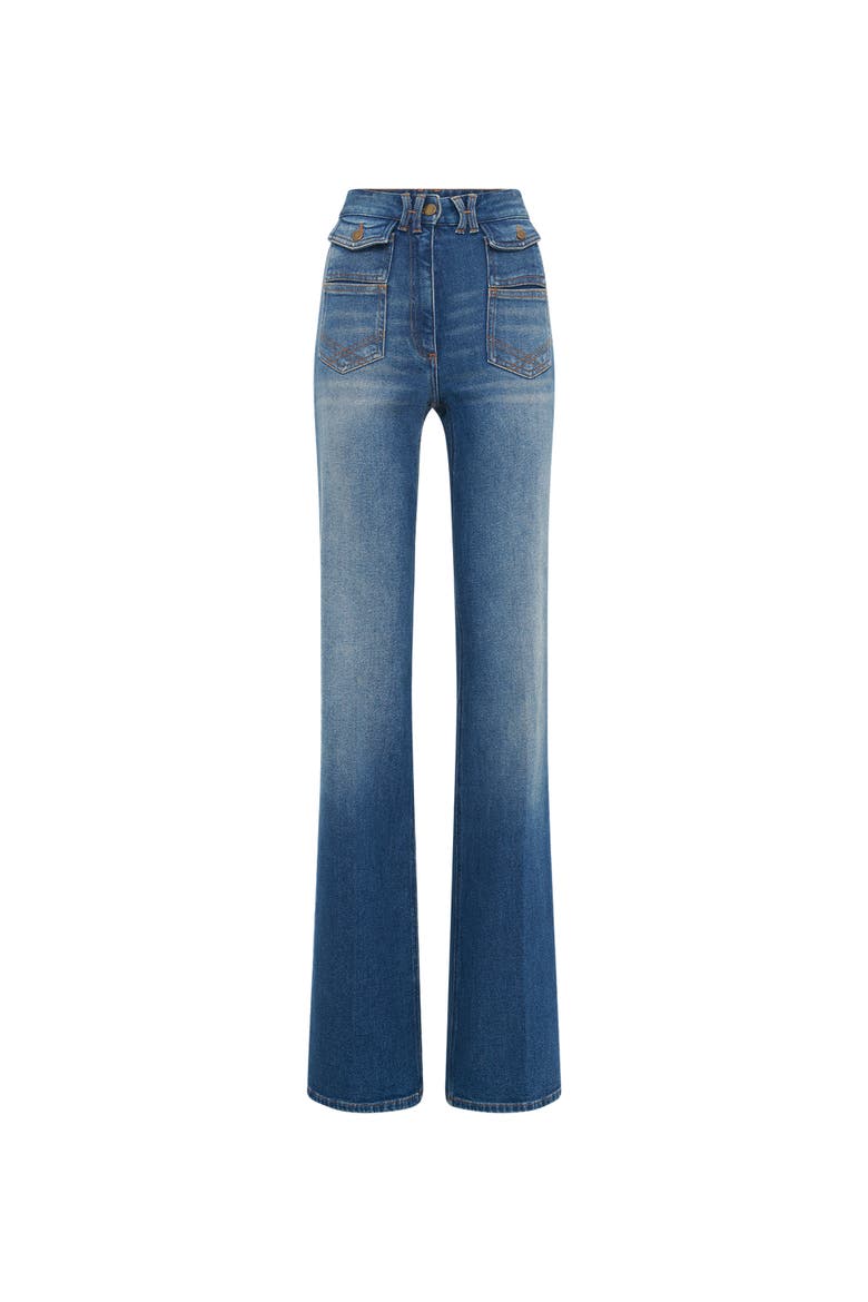 Anna Flared High Rise Jeans, Alternate, color, Universe