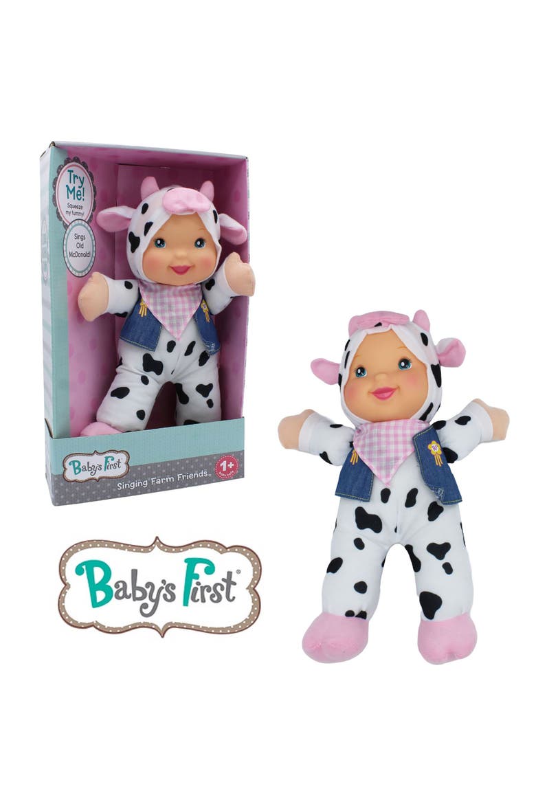 Goldberger Doll Singing Farm Animal Friends Cow, Alternate, color, Multicolored