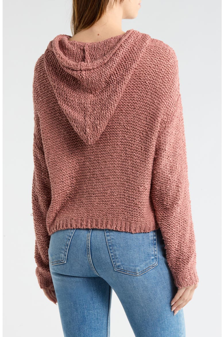Textured Metallic Hoodie, Alternate, color, ROSE