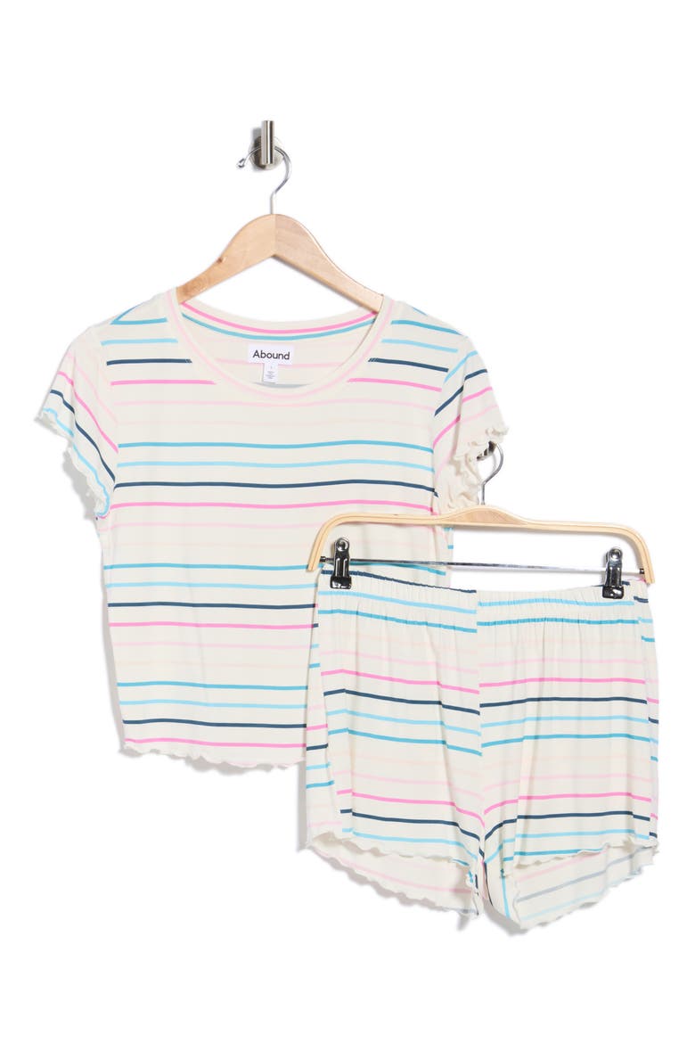 After Hours Short Pajama Set, Alternate, color, IVORY- BLUE B TRULY STRIPE