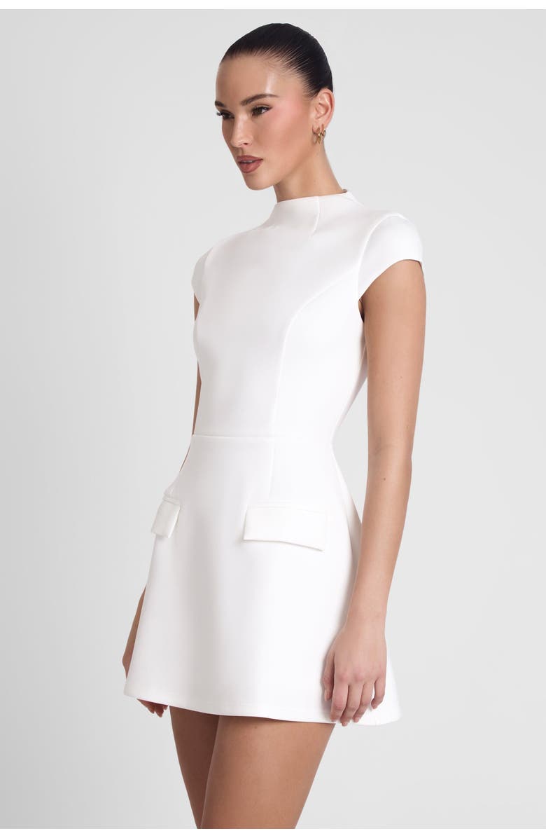 LEAU Cote Cap Sleeve Pocket Mini Dress, Alternate, color, White