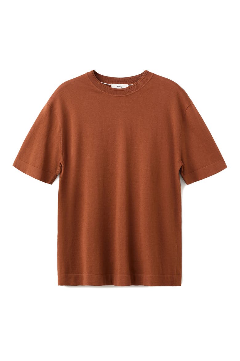 Cotton & Silk T-Shirt, Alternate, color, BURNT ORANGE