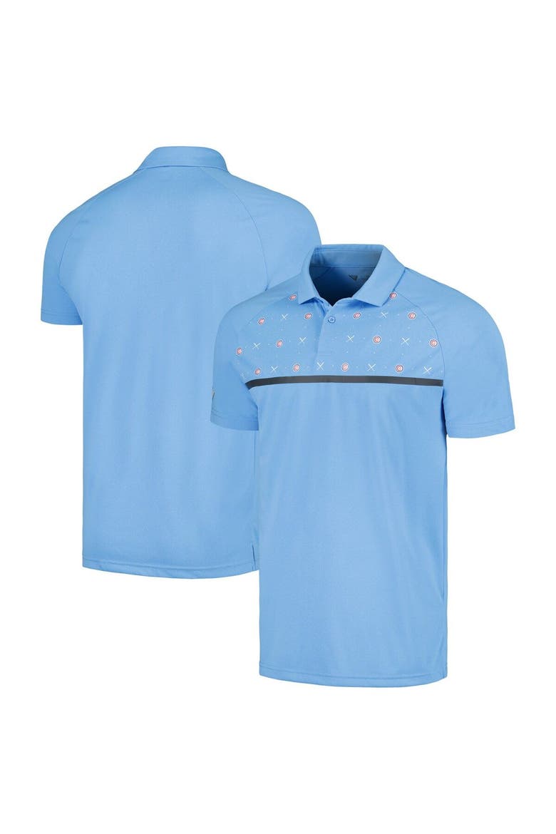 Men's Levelwear Light Blue Chicago Cubs Sector Batter Up Raglan Polo, Main, color, Light Blue