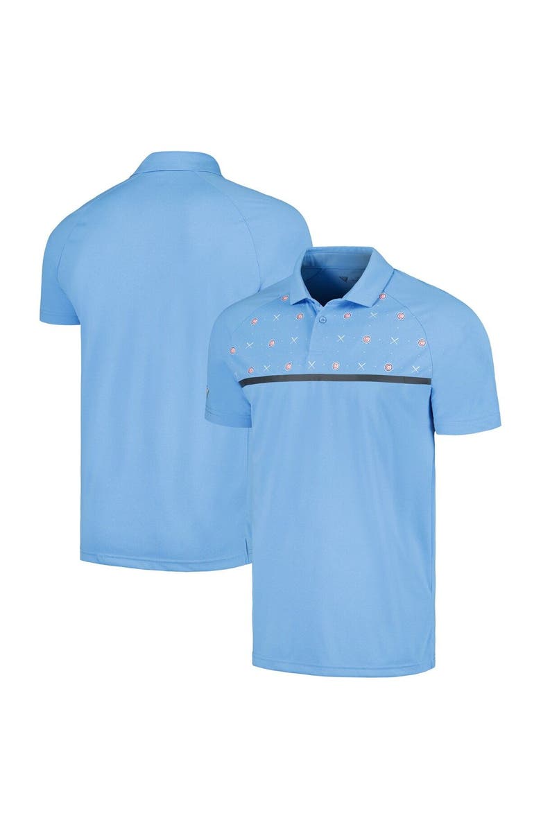 LEVELWEAR Men's Levelwear Light Blue Chicago Cubs Sector Batter Up Raglan Polo, Main, color, Light Blue