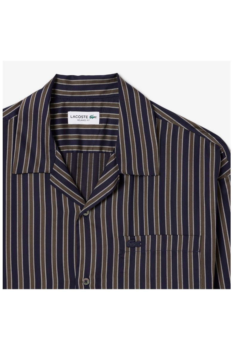 Stripe Relaxed Fit Button-Up Shirt, Alternate, color, NAVY BLUE/ GREEN