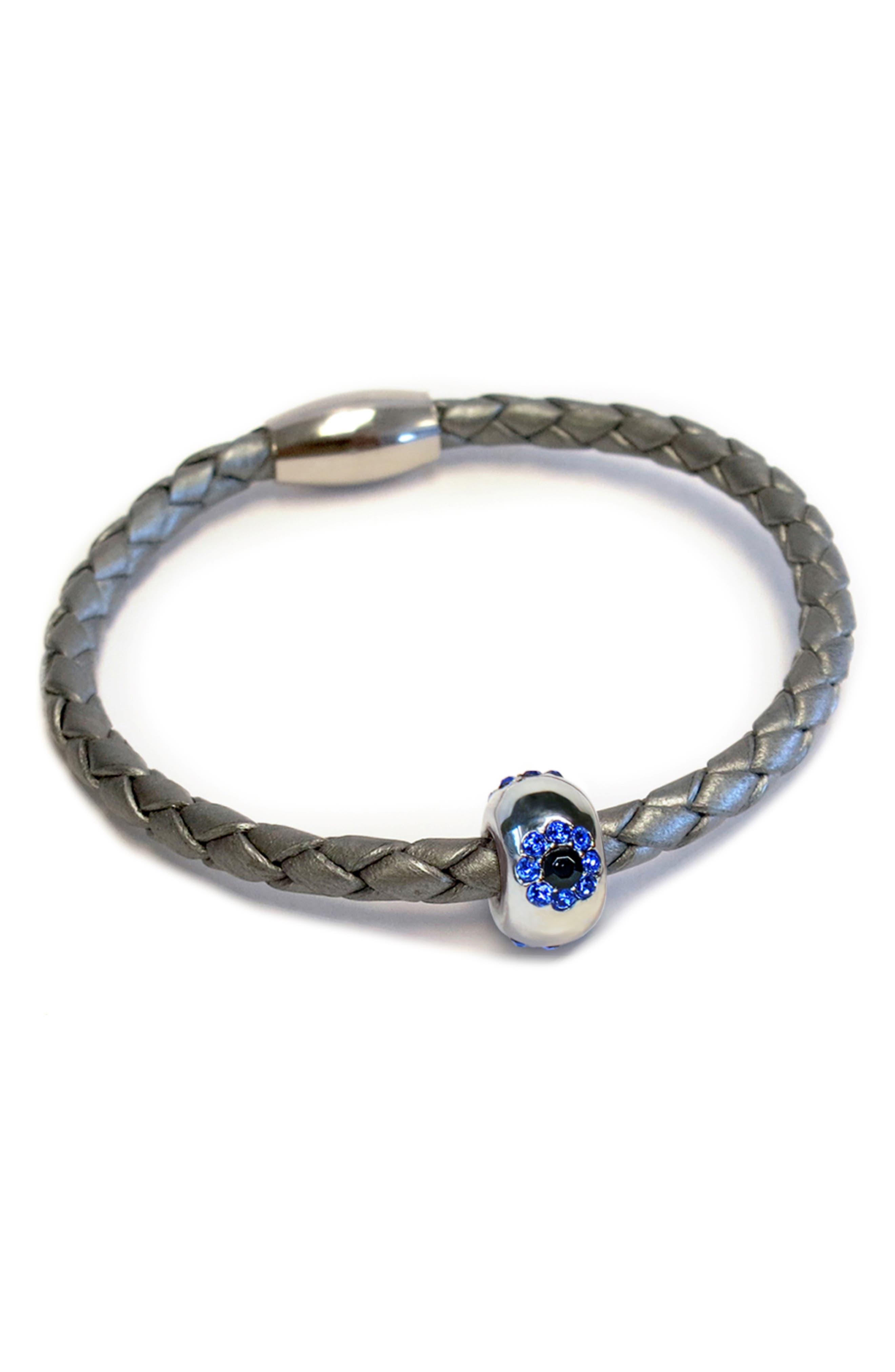Liza Schwartz Evil Eye Braided Leather Bracelet (Women) | Nordstromrack