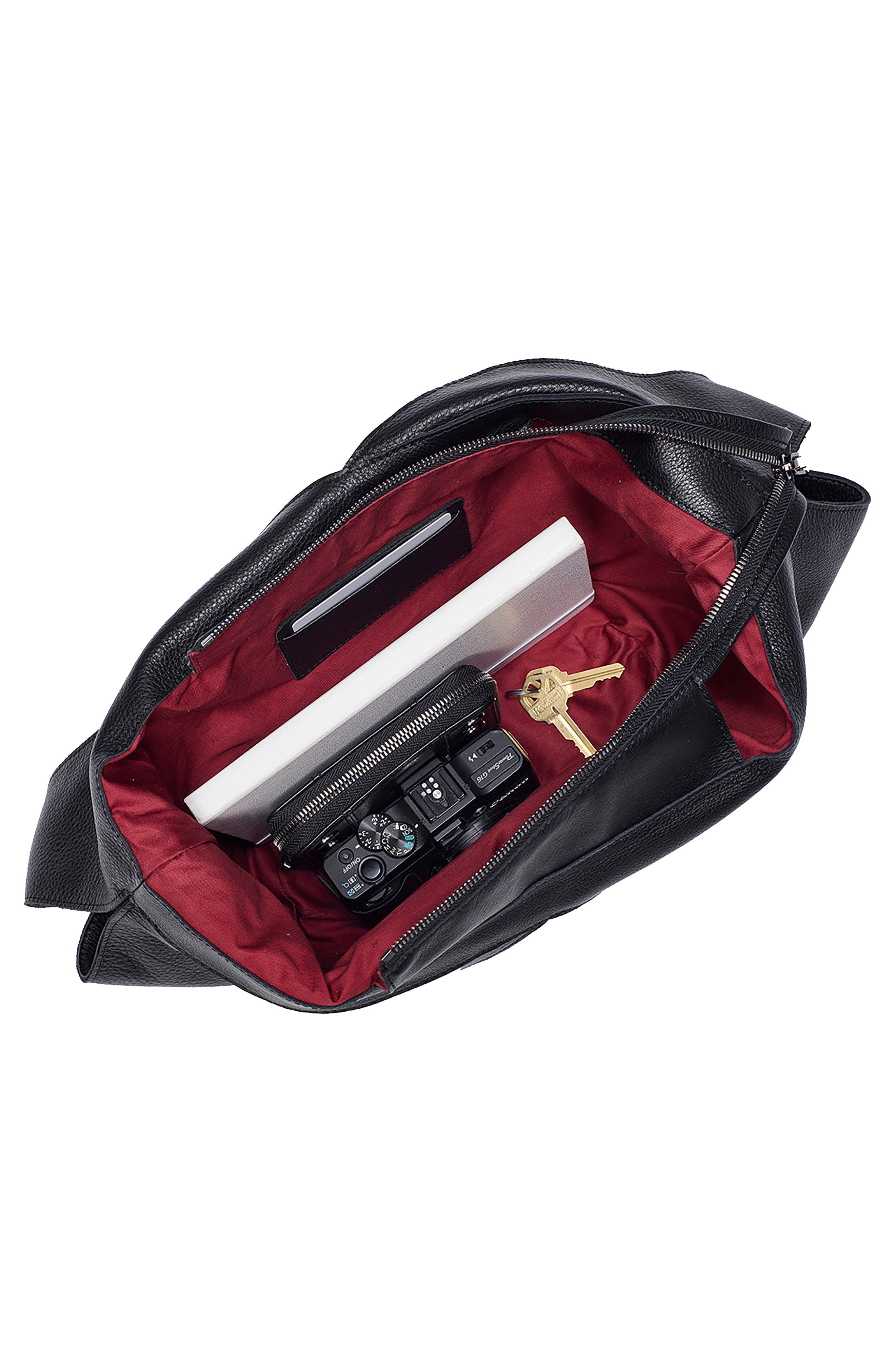 HAMMITT Tom Zip Hobo Bag, Alternate, color, Black/ Gunmetal