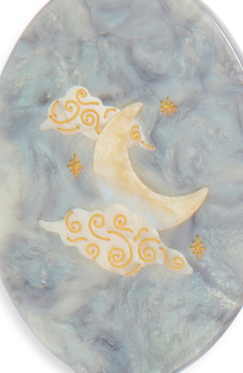 Solar Eclipse Celestial Moon Brush, Jaw Clip & Mirror Set, Alternate, color, Light Pastel Blue