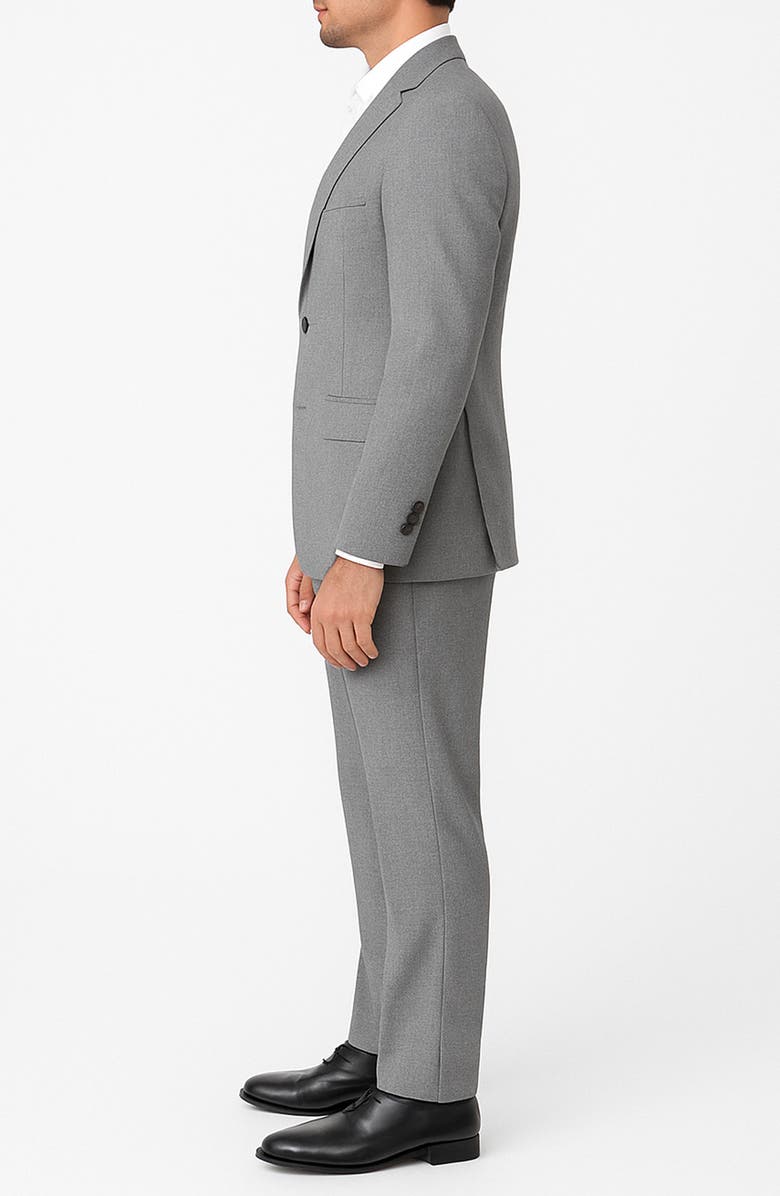 ZANETTI Slim Fit Grey Notch Lapel Stretch Suit, Alternate, color, Grey