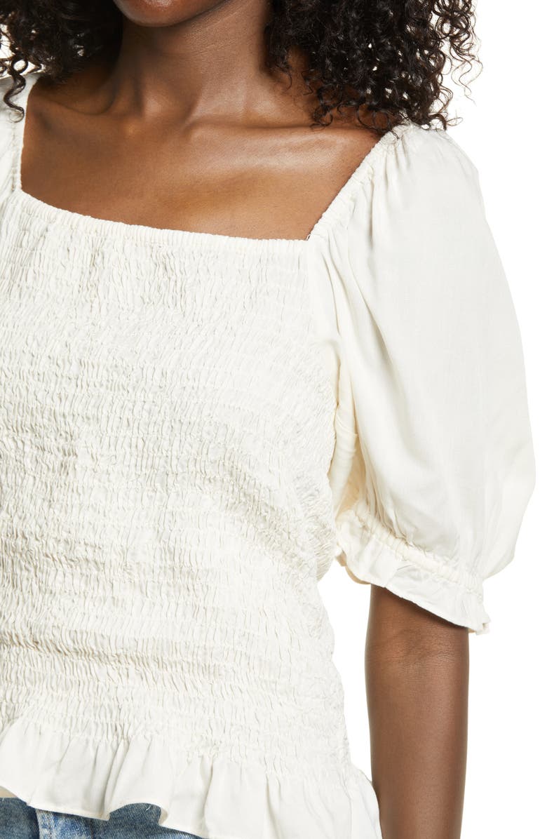 AWARE by VERO MODA Playful Square Neck Smock Top, Alternate, color, 
