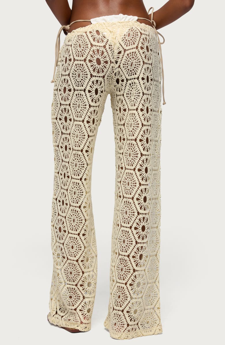 EDIKTED Amrita Baggy Open Stitch Pants, Alternate, color,