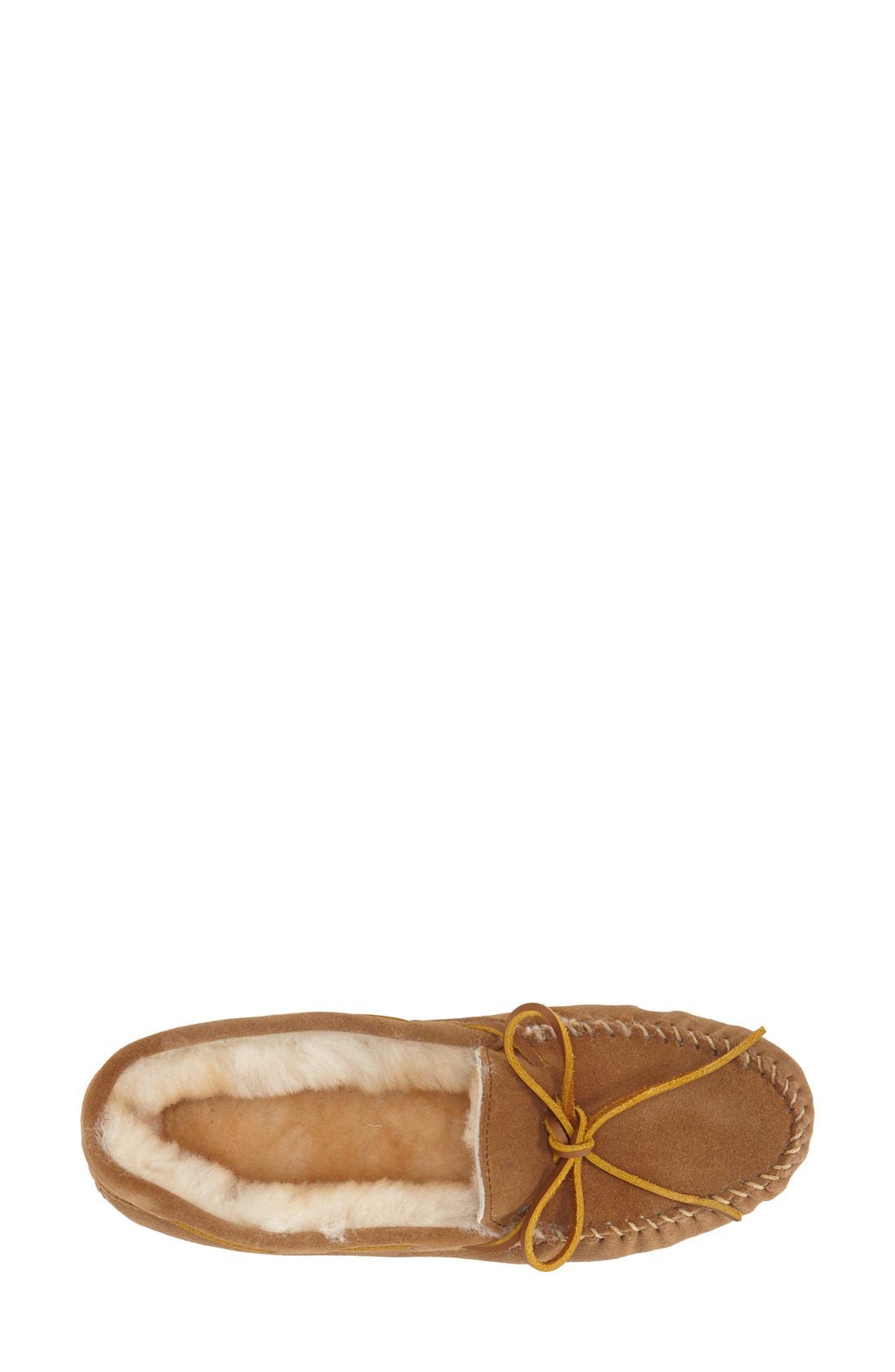 Minnetonka Sheepskin Slipper, Alternate, color, Tan Suede