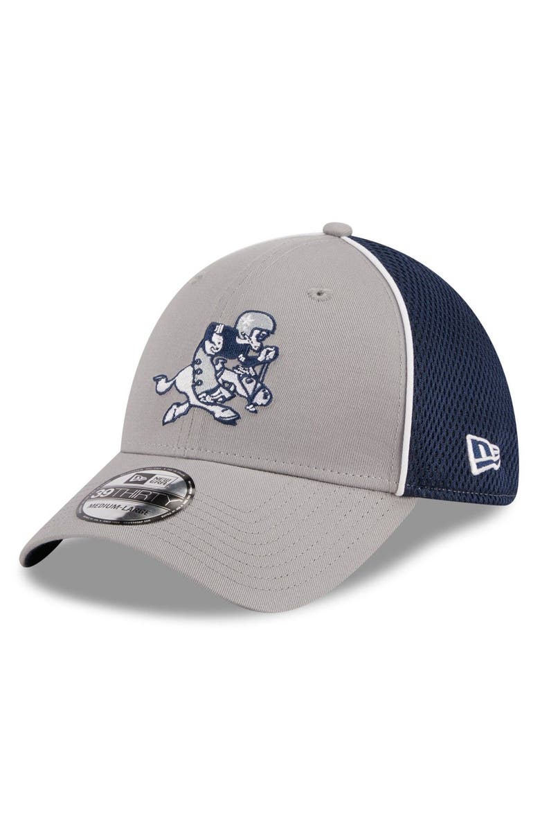 New Era Men's New Era Silver/Navy Dallas Cowboys Pipe Retro Joe 39THIRTY Flex Hat, Main, color, Silver