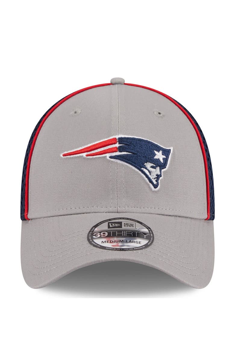 New Era Men's New Era Gray New England Patriots  Pipe 39THIRTY Flex Hat, Alternate, color, 