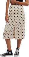 Free People Analise Polka Dot Button-Up Midi Skirt