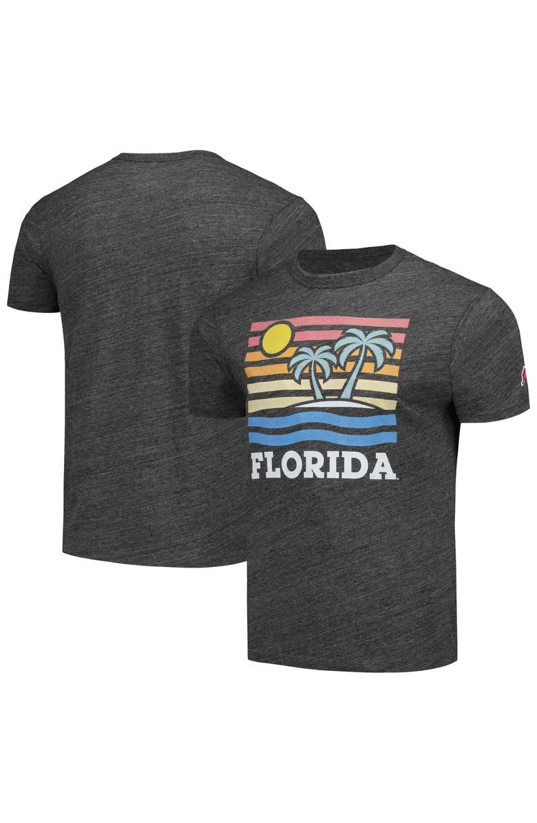 LEAGUE COLLEGIATE WEAR Men's League Collegiate Wear Heather Charcoal Florida Gators Hyper Local Victory Falls Tri-Blend T-Shirt, Alternate, color, Heather Charcoal