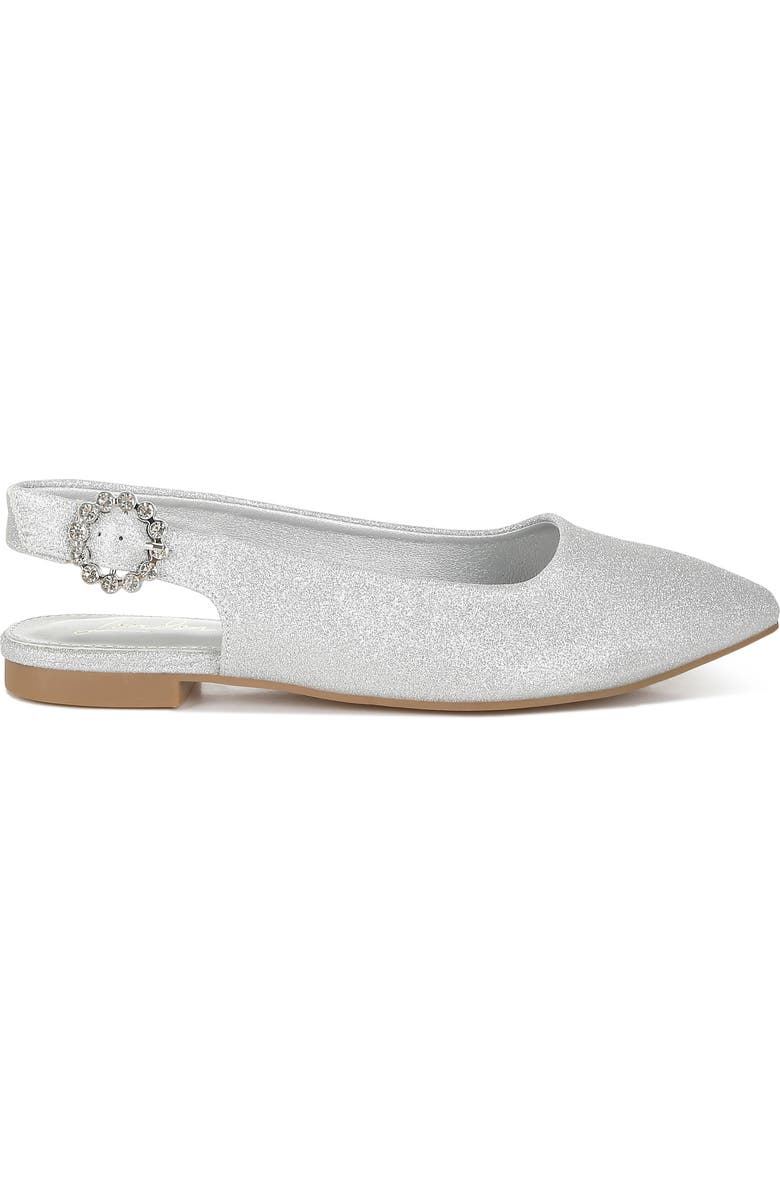 LONDON RAG Giora Jewel Buckle Slingback Flat, Alternate, color, Silver