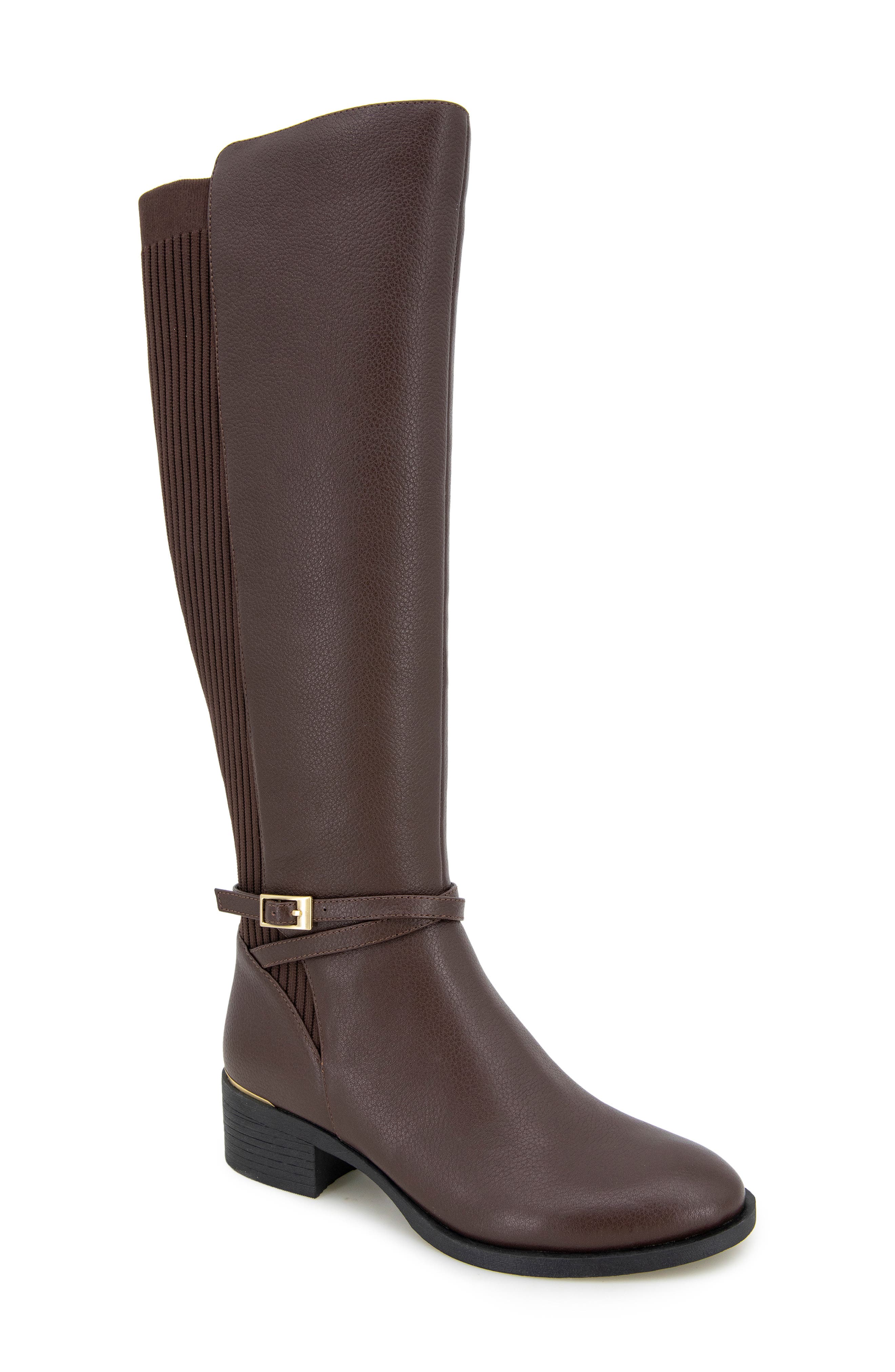 Kenneth Cole Lanica Knee High Boot, Main, color, Chocolate Leather