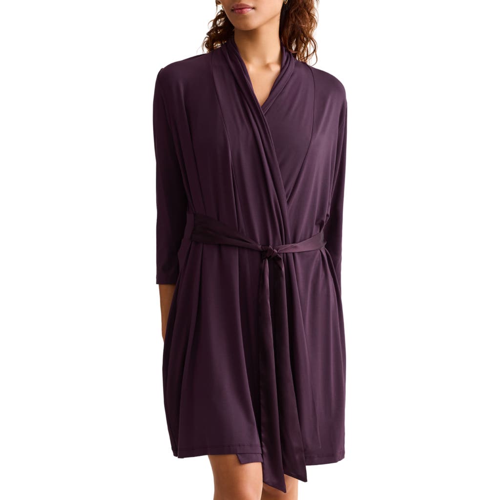 Fleur't Iconic Short Robe In Purple
