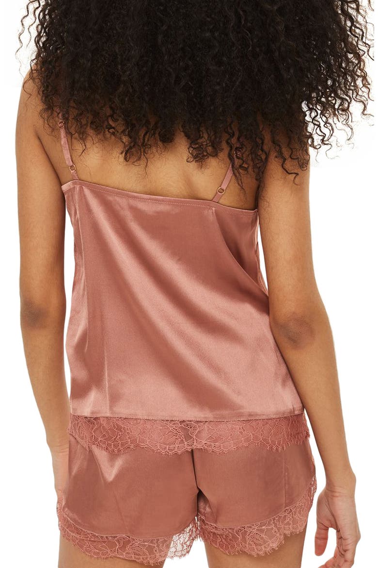 Ella Lace Short Pajama Set, Alternate, color, RUST