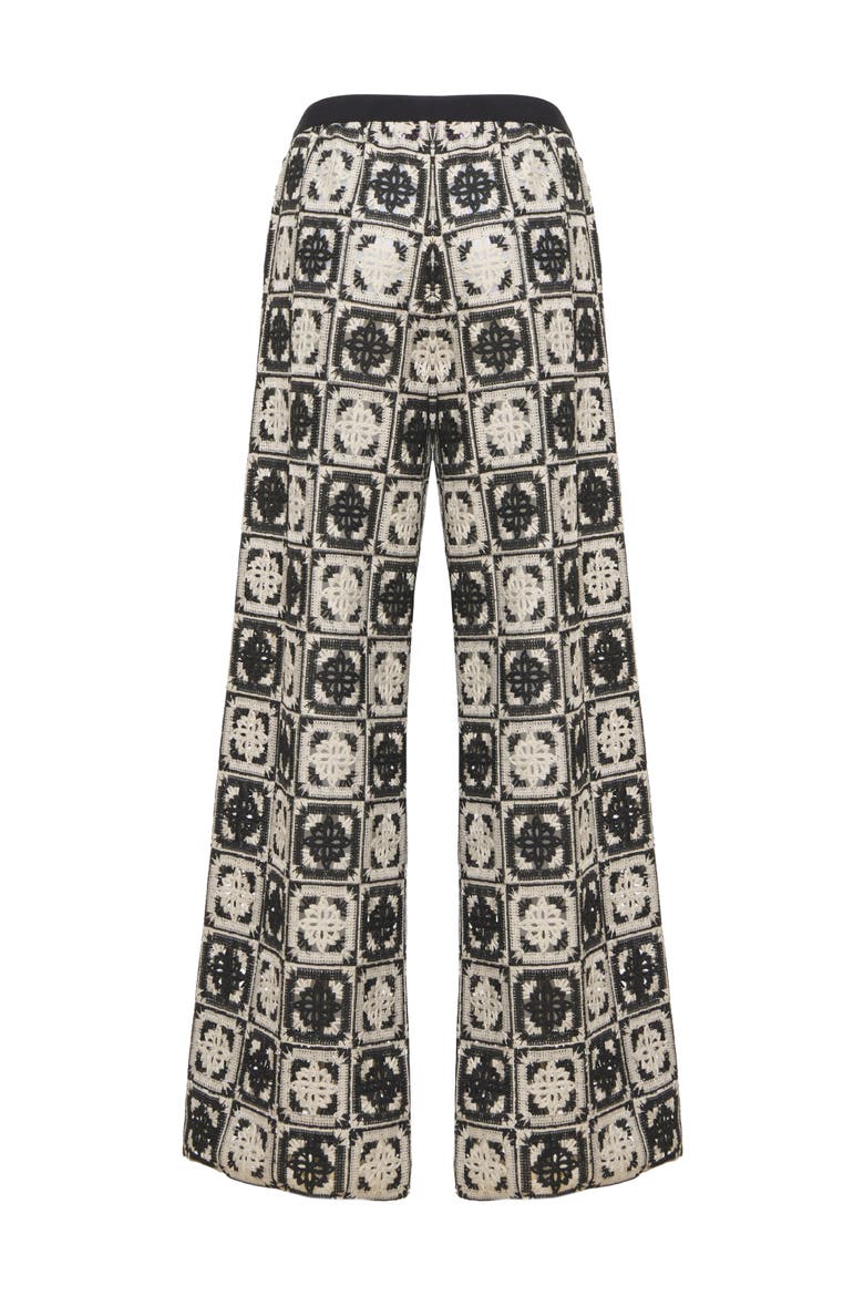 Palazzo Pants, Alternate, color, Mini Tiles Macrame' Black