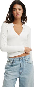 Cotton On Women's Ryan Henley Long Sleeve