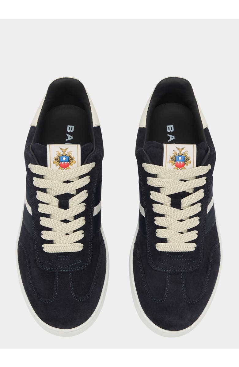 Bally Retro Crest Sneaker in Calf Suede, Alternate, color, Blue