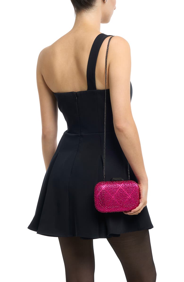 Olga Berg Keren Crystal Hotfix Frame Clutch, Alternate, color, Fuchsia
