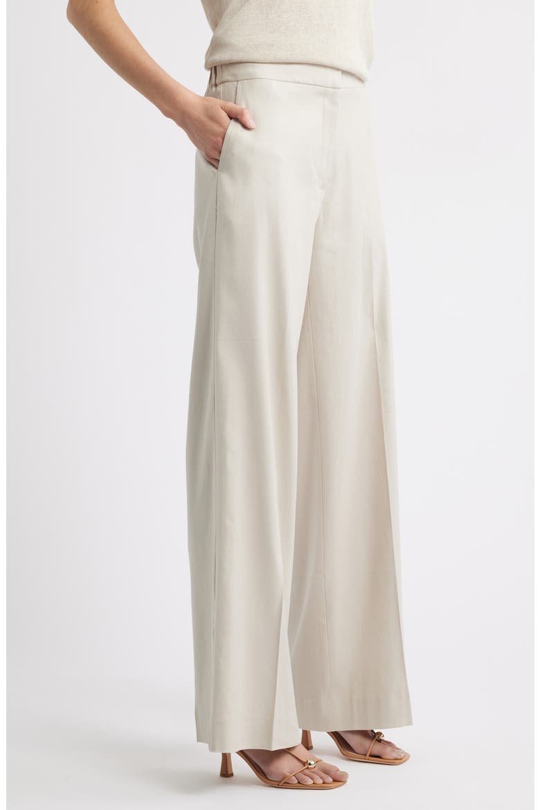 The Lennox Linen Blend Wide Leg Trousers, Alternate, color, BEIGE SCROLL