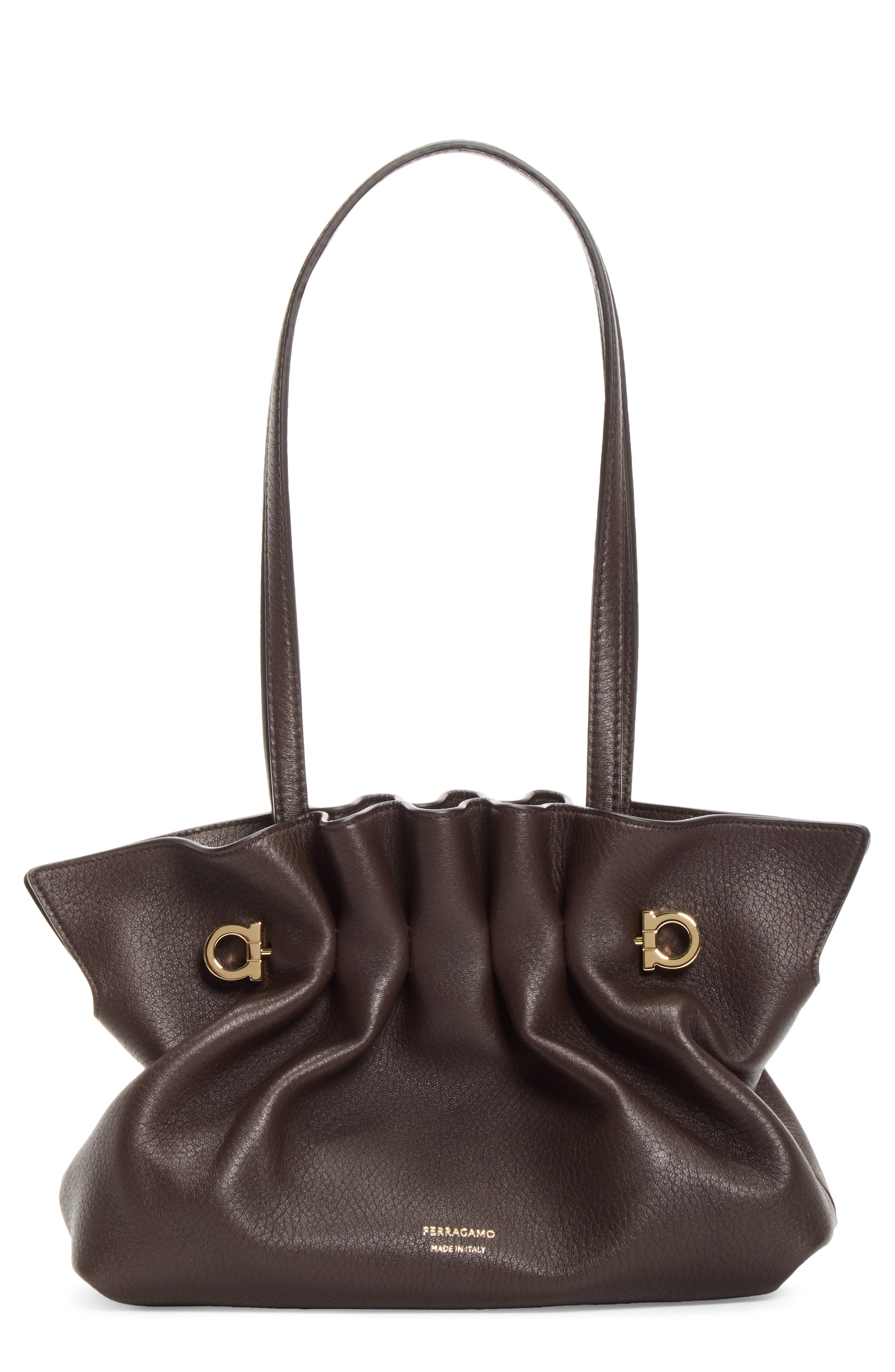 Soft Small Leather Shoulder Bag, Main, color, TESTA DI MORO