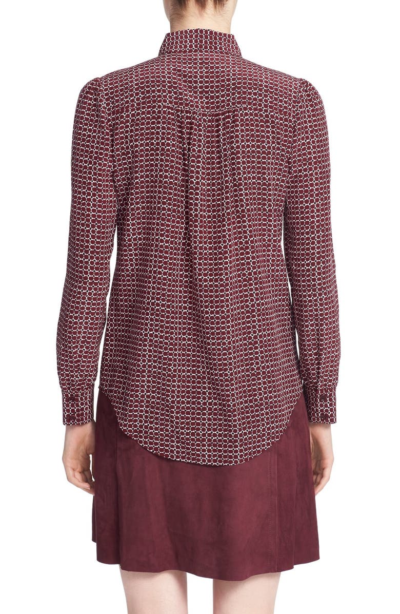 Kate Spade New York 'parker dot' print silk bow blouse, Alternate, color,