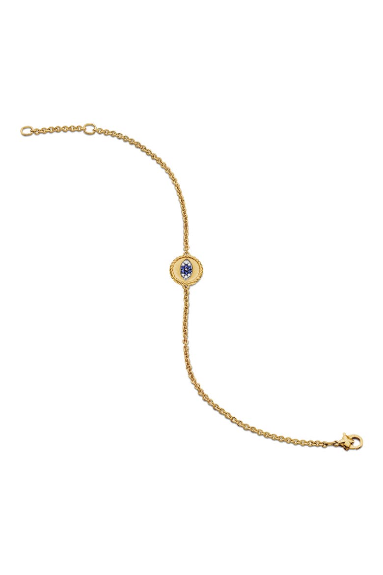 Cable Collectibles Diamond & Sapphire Evil Eye Bracelet, Alternate, color, BLUE SAPPHIRE/ DIAMOND