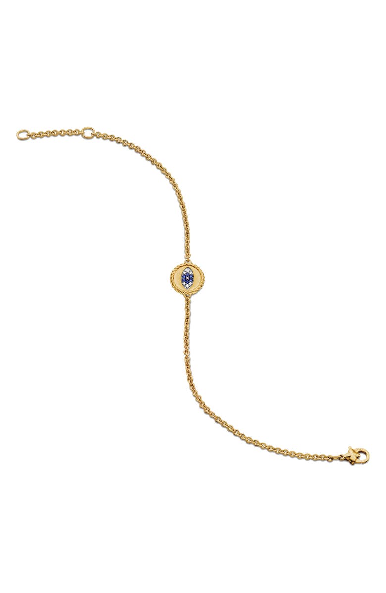 David Yurman Cable Collectibles Diamond & Sapphire Evil Eye Bracelet, Alternate, color, Blue Sapphire/ Diamond