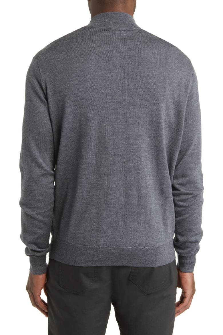 Crown Soft Quarter Zip Merino Wool Blend Pullover, Alternate, color, CHARCOAL