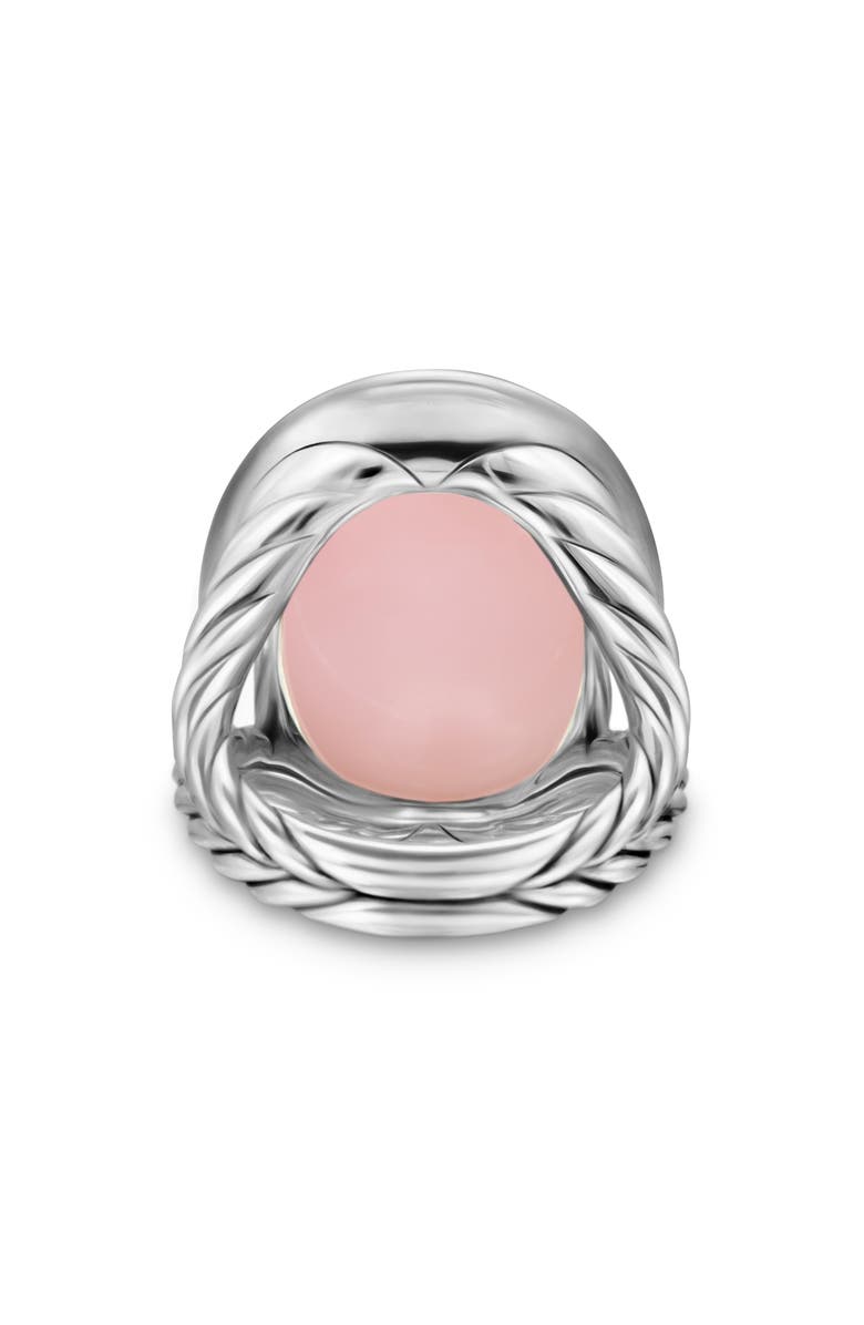 David Yurman Albion Oval Ring in Sterling Silver with Pink Opal & Diamonds, Alternate, color, 